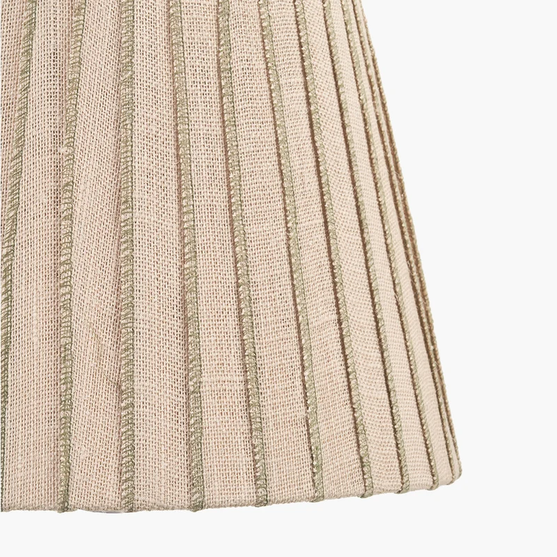 Isla 30cm Jute Striped Natural & Olive Tapered Lampshade