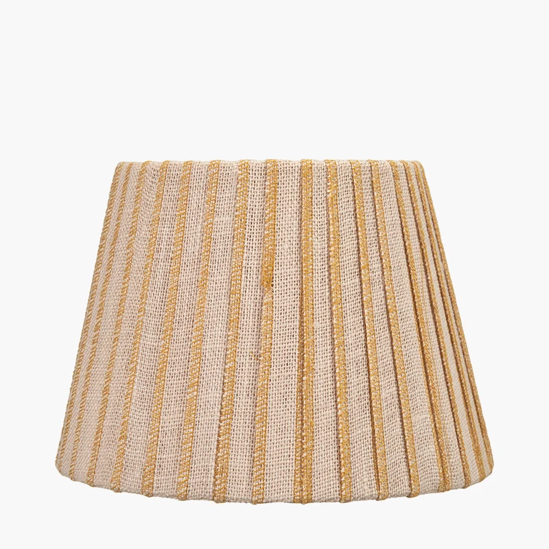 Isla 25cm Jute Striped Natural & Yellow Tapered Lampshade