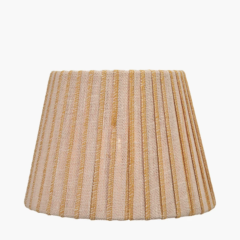 Isla 25cm Jute Striped Natural & Yellow Tapered Lampshade