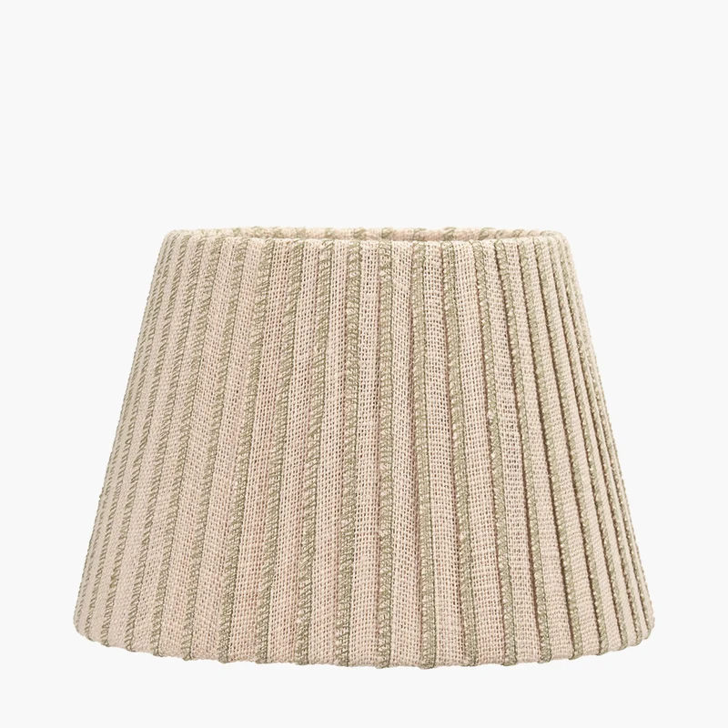 Isla 25cm Jute Striped Natural & Olive Tapered Lampshade