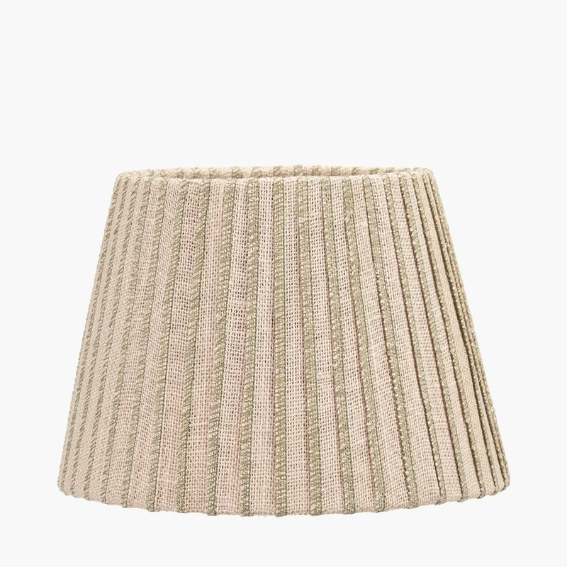 Isla 25cm Jute Striped Natural & Olive Tapered Lampshade