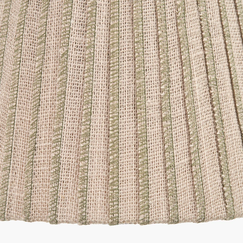 Isla 25cm Jute Striped Natural & Olive Tapered Lampshade