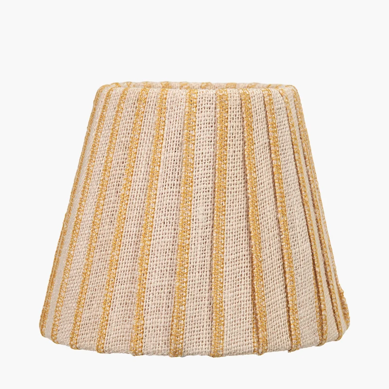Isla 16cm Jute Striped Natural & Yellow Tapered Lampshade