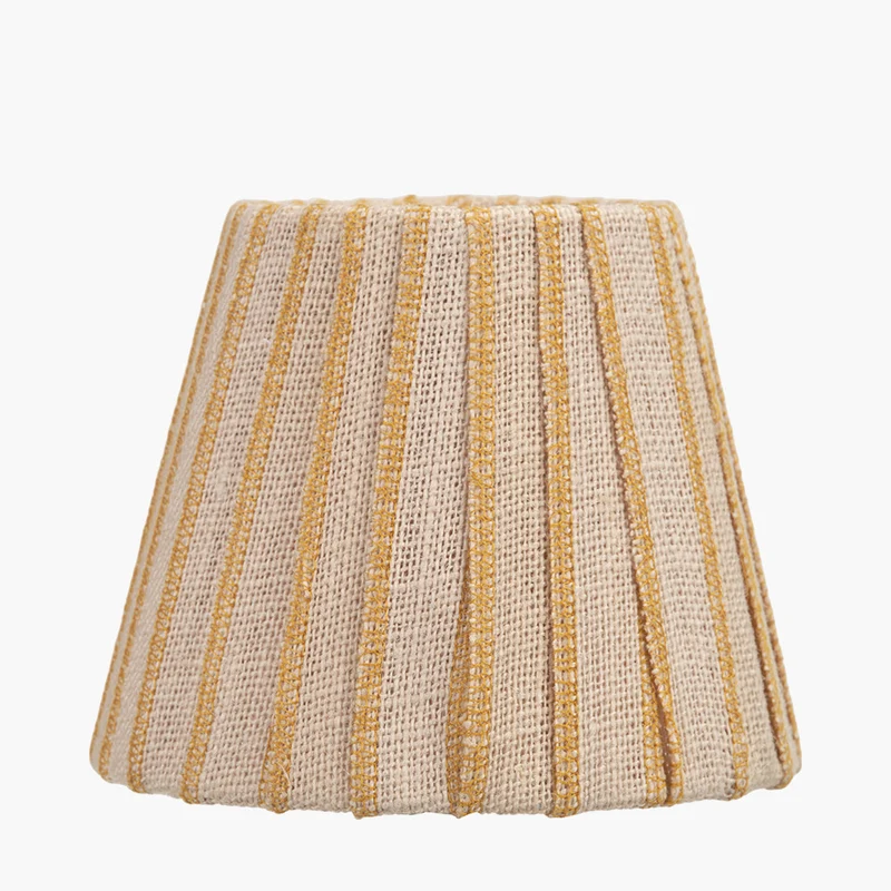 Isla 16cm Jute Striped Natural & Yellow Tapered Lampshade