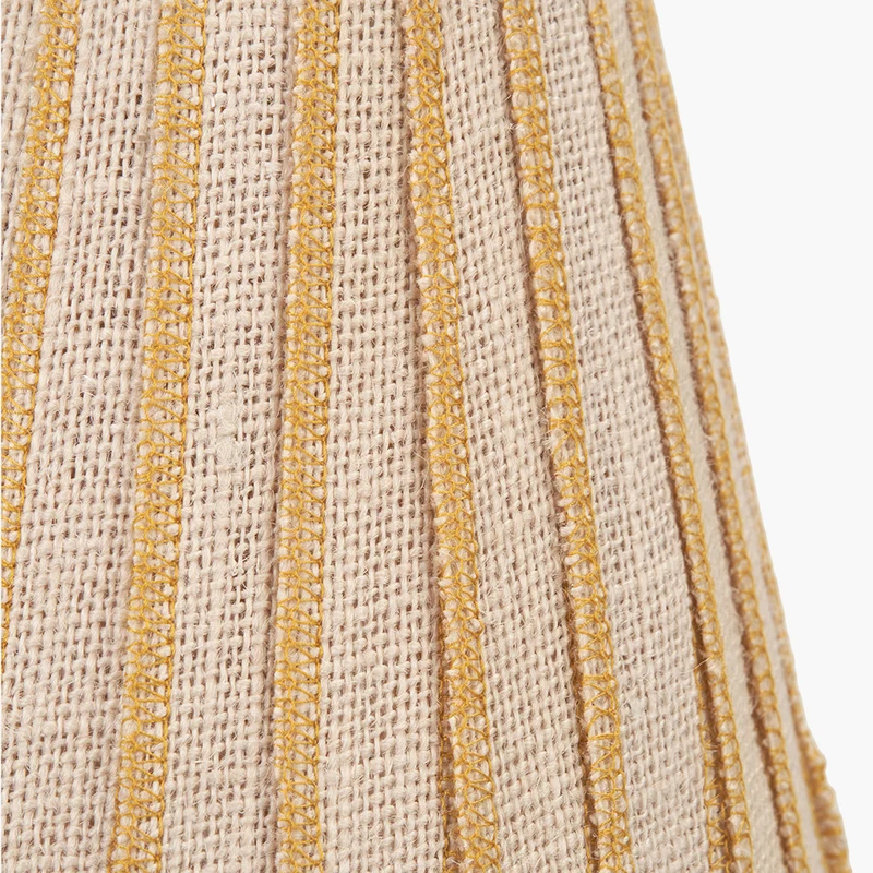 Isla 16cm Jute Striped Natural & Yellow Tapered Lampshade