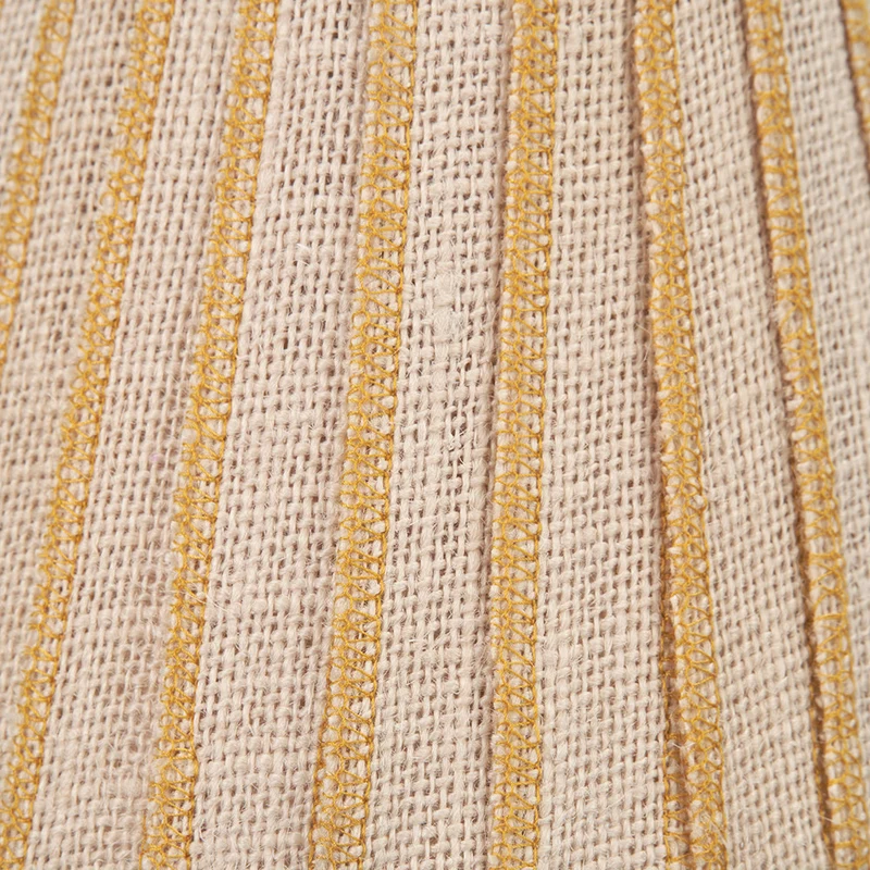 Isla 16cm Jute Striped Natural & Yellow Tapered Lampshade