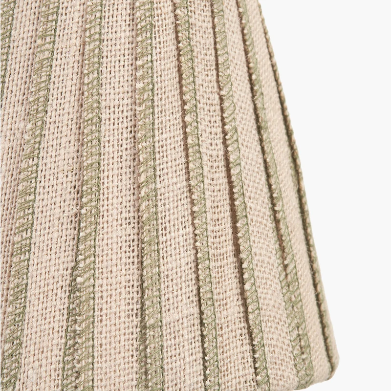 Isla 16cm Jute Striped Natural & Olive Tapered Lampshade
