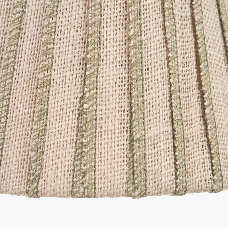 Isla 16cm Jute Striped Natural & Olive Tapered Lampshade