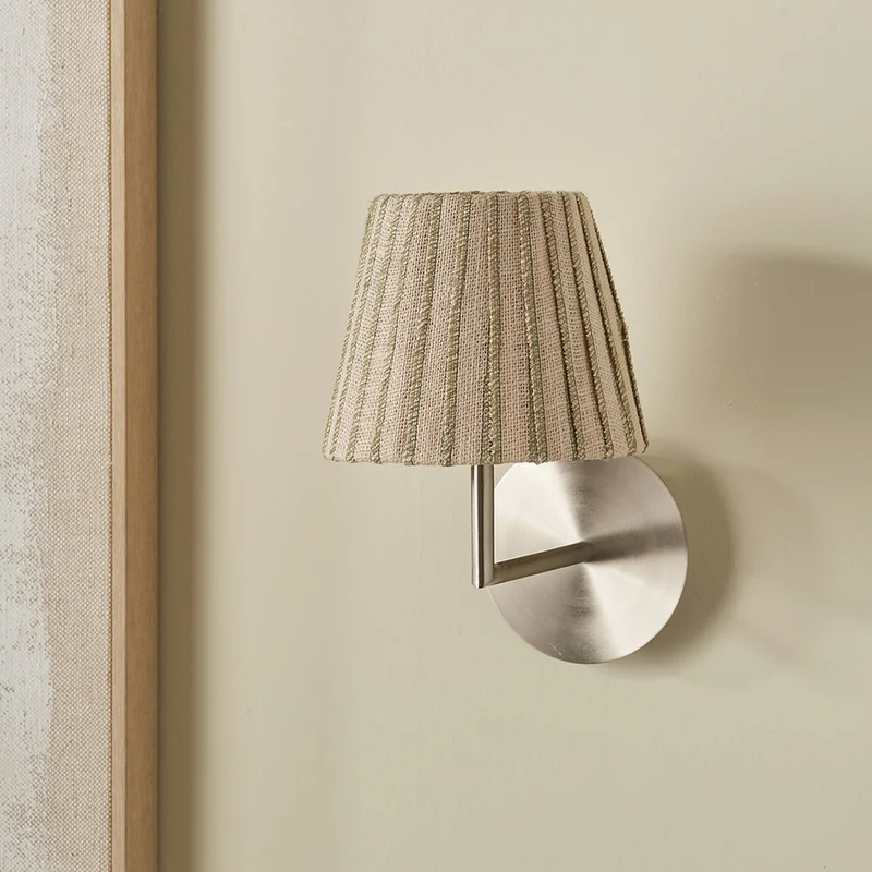 Isla 16cm Jute Striped Natural & Olive Tapered Lampshade