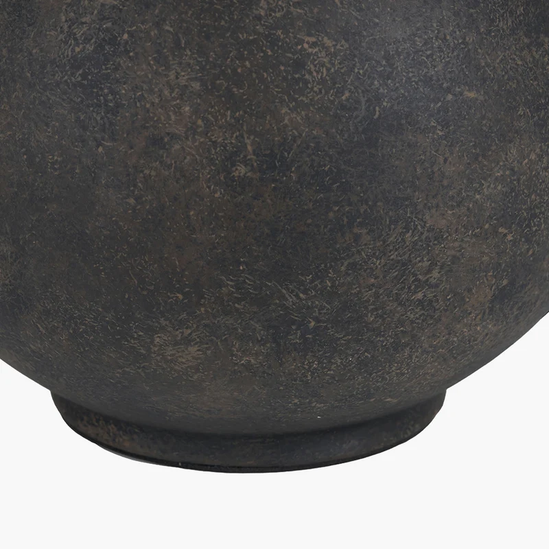 Kovu Matt Bronzed Round Ceramic Table Lamp