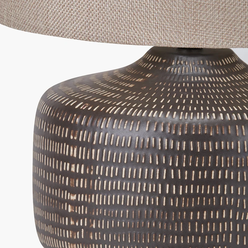 Kai Earth Coloured Textured Ceramic Table Lamp