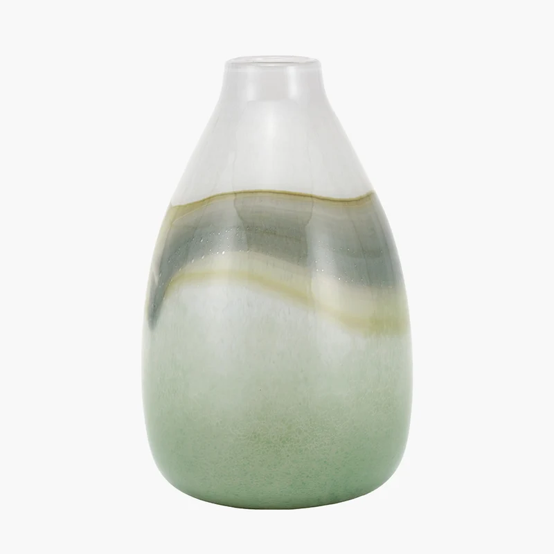 Juno Sage and Mist Ombre Glass Vase