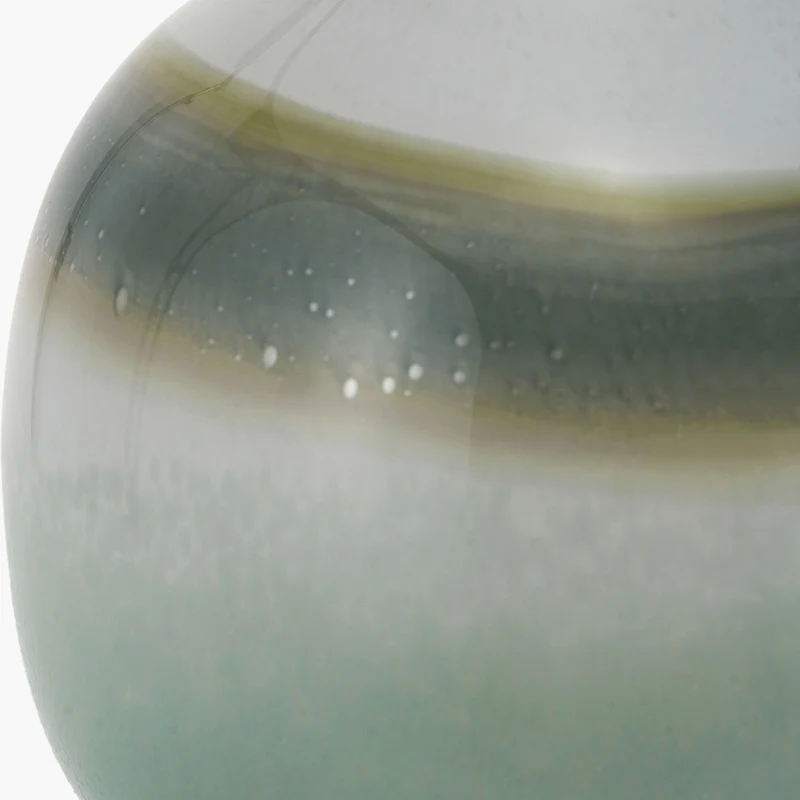 Juno Sage and Mist Ombre Glass Table Lamp with Edward 30cm Pistachio Green Linen Cylinder Lampshade
