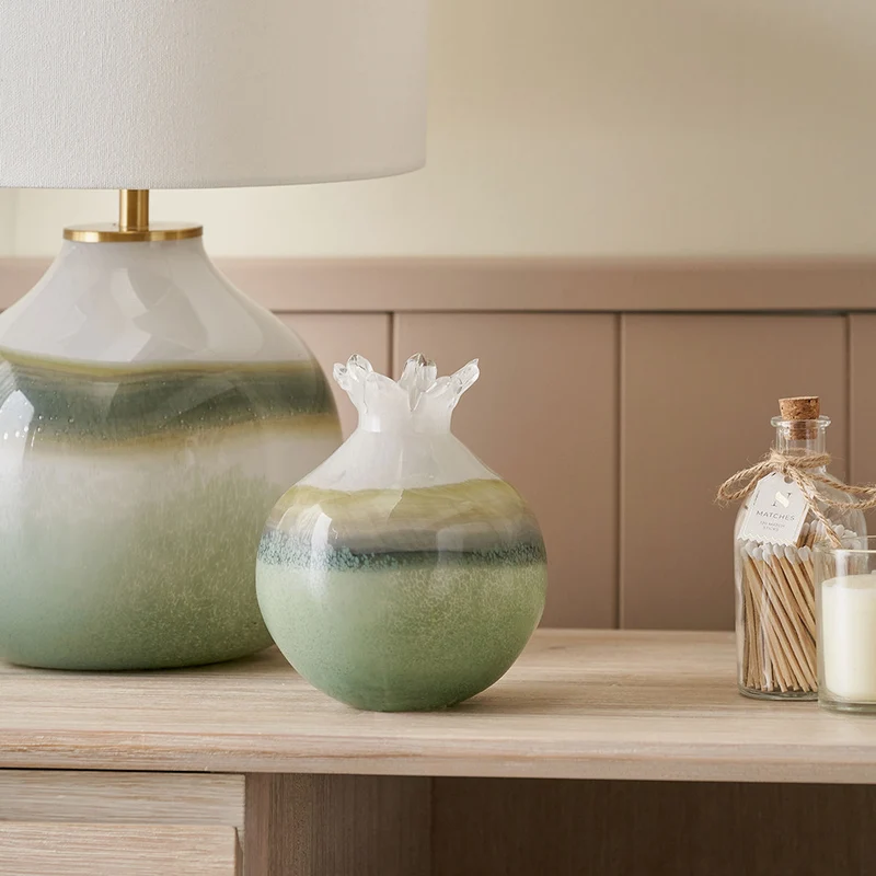 Juno Sage and Mist Ombre Glass Bud Vase