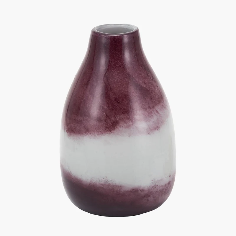 Juno Deep Plum Ombre Glass Vase