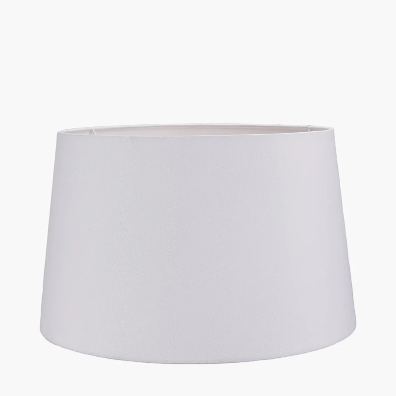 Canterbury Antique Silver Metal Floor Lamp Base with Winston 45cm White Handloom Tapered Lampshade