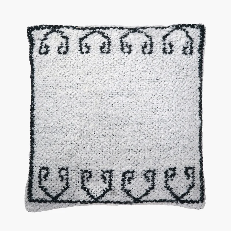 Indoor Outdoor White and Black Greek Key Design Scatter Cushion