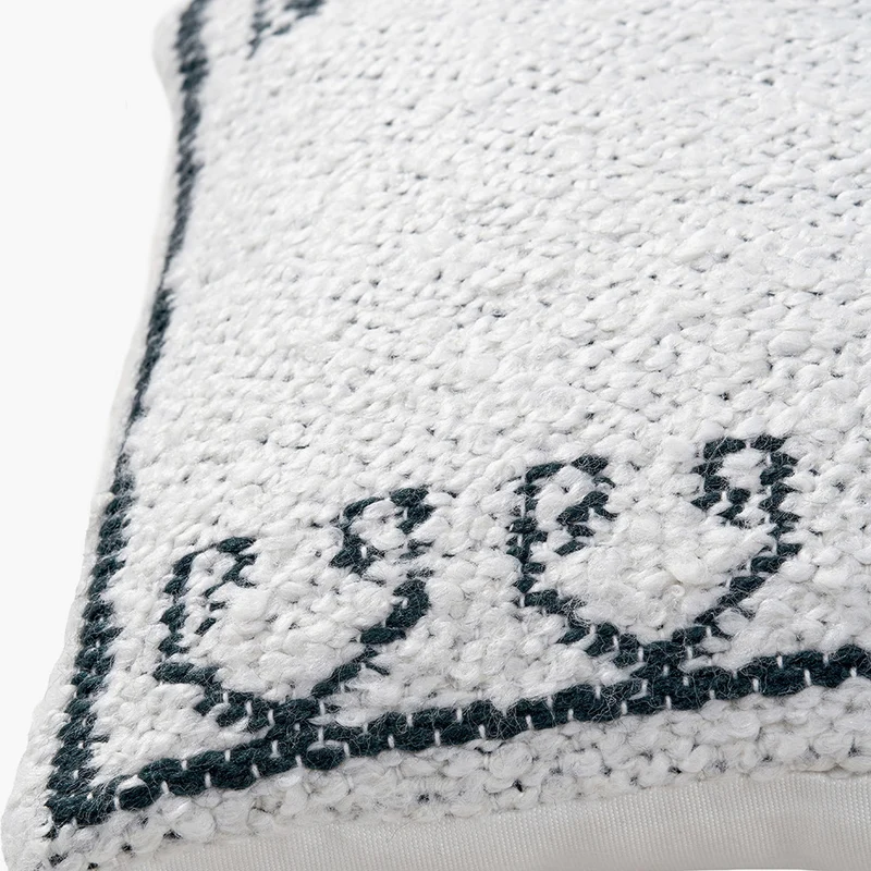 Indoor Outdoor White and Black Greek Key Design Scatter Cushion