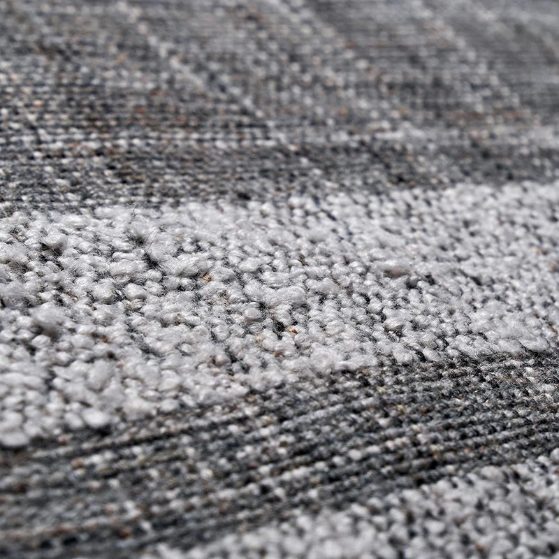 Indoor Outdoor Steel Grey and White Stripe Design Runner