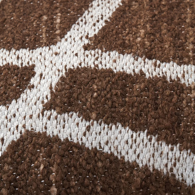 Indoor Outdoor Chocolate Brown and White Abstract Swirl Design Scatter Cushion