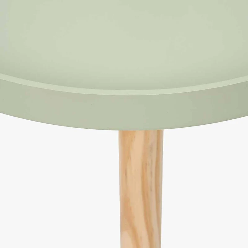 Halston Sage Green Wood Veneer and Natural Pine Wood Side Table