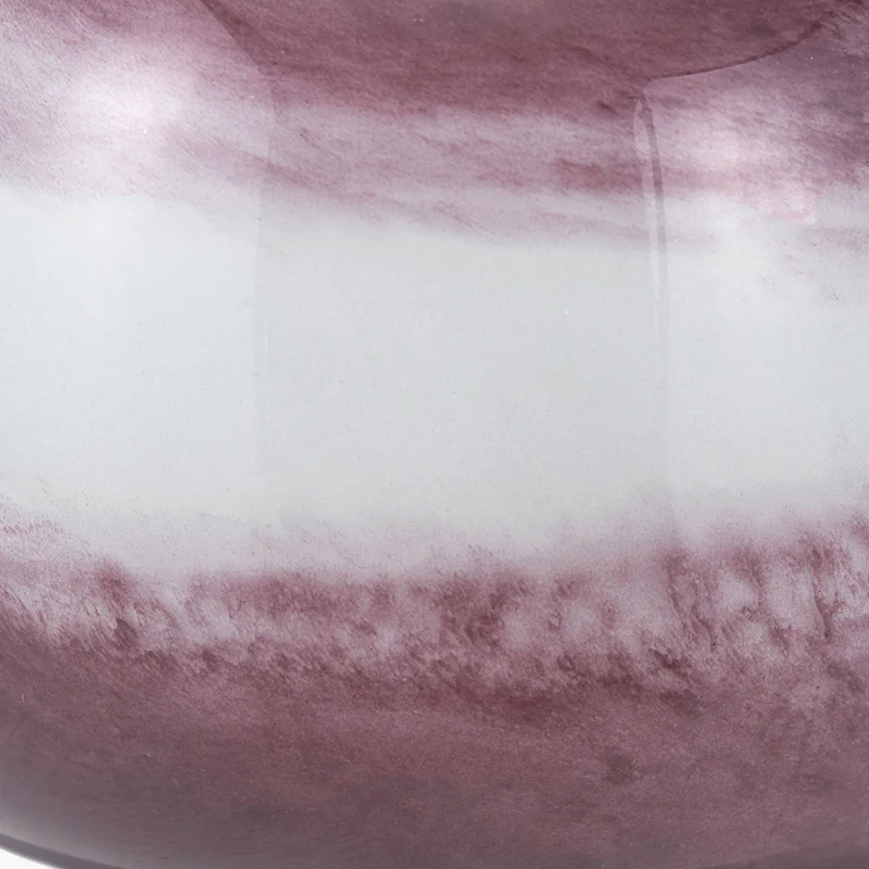 Juno Deep Plum Ombre Glass Table Lamp with Adelaide 35cm Ivory Tapered Cotton Mix Lampshade