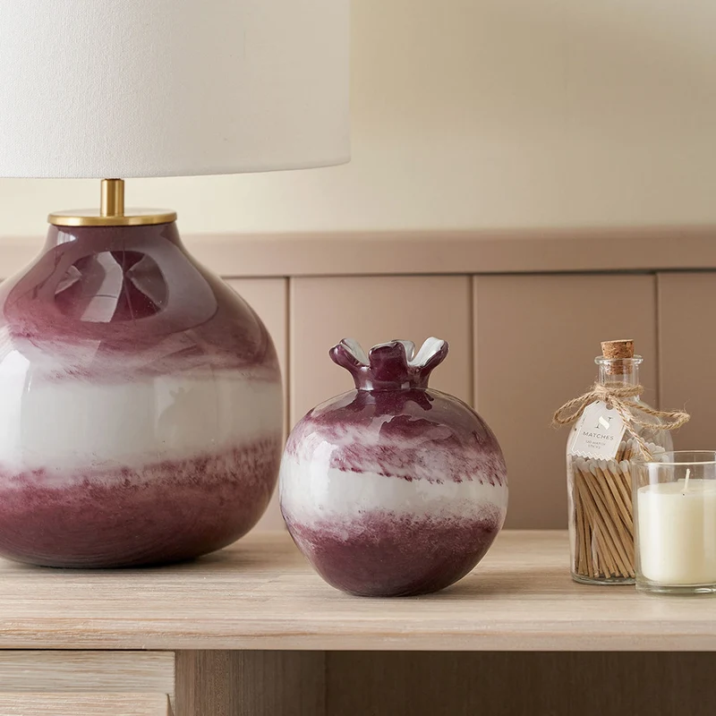 Juno Deep Plum Ombre Glass Bud Vase