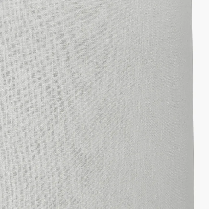 Josie Clear Glass and Antique Brass Metal Table Lamp Base with Lino 30cm White Self Lined Linen Cylinder Lampshade