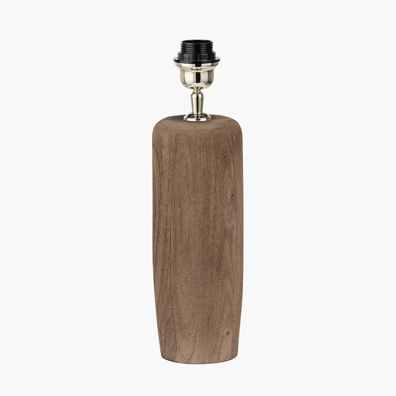 Inaya Natural Tapered Wood Table Lamp Base with Milos 35cm Natural Linen Tapered Lampshade