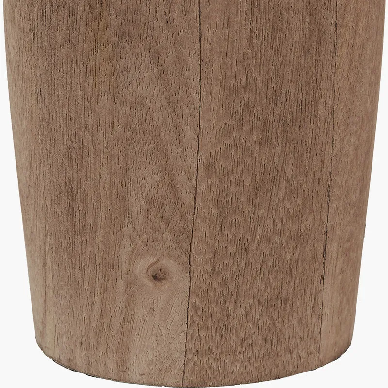 Inaya Natural Tapered Wood Table Lamp Base with Milos 35cm Natural Linen Tapered Lampshade