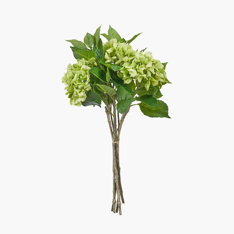Green Hydrangea Faux Flower Bunch