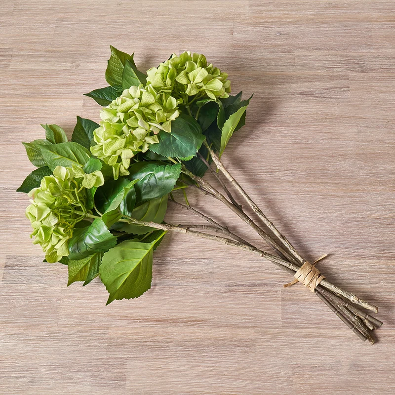 Green Hydrangea Faux Flower Bunch