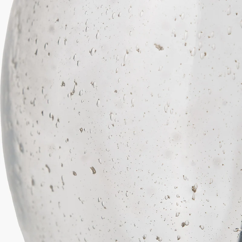 Elysia Bubble Glass and Silver Metal Curved Table Lamp Base with Edward 40cm Pistachio Green Linen Cylinder Lampshade