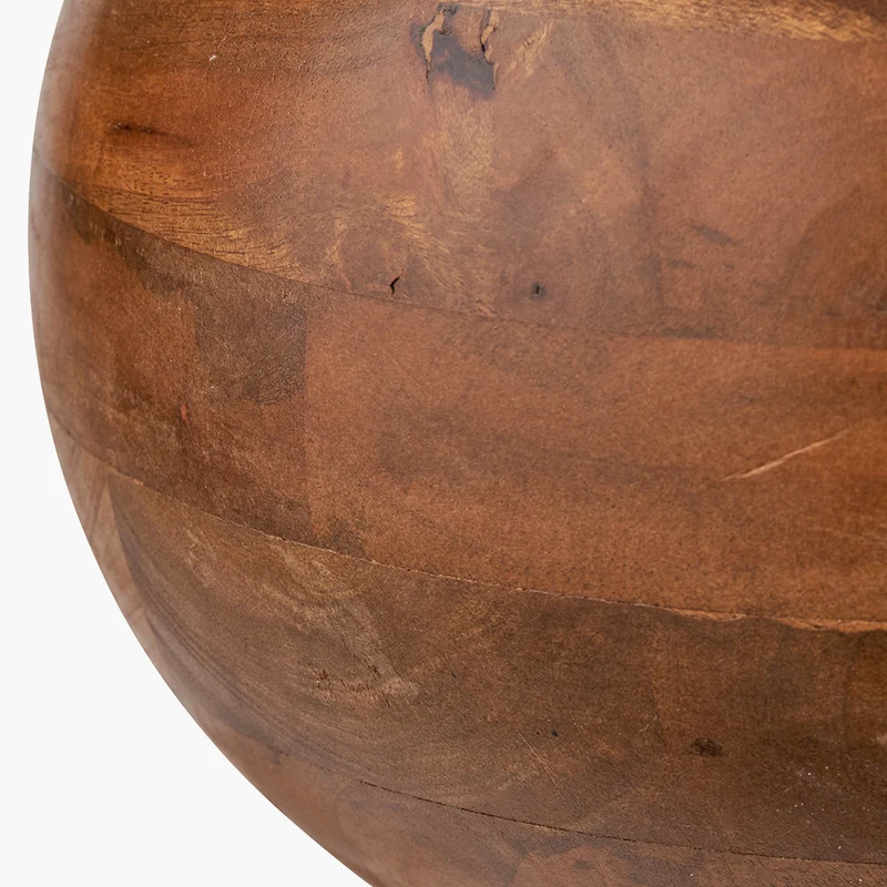Kiah Brown Oiled Finish Mango Wood Round Table Lamp Base with Edward 40cm Pistachio Green Linen Cylinder Lampshade