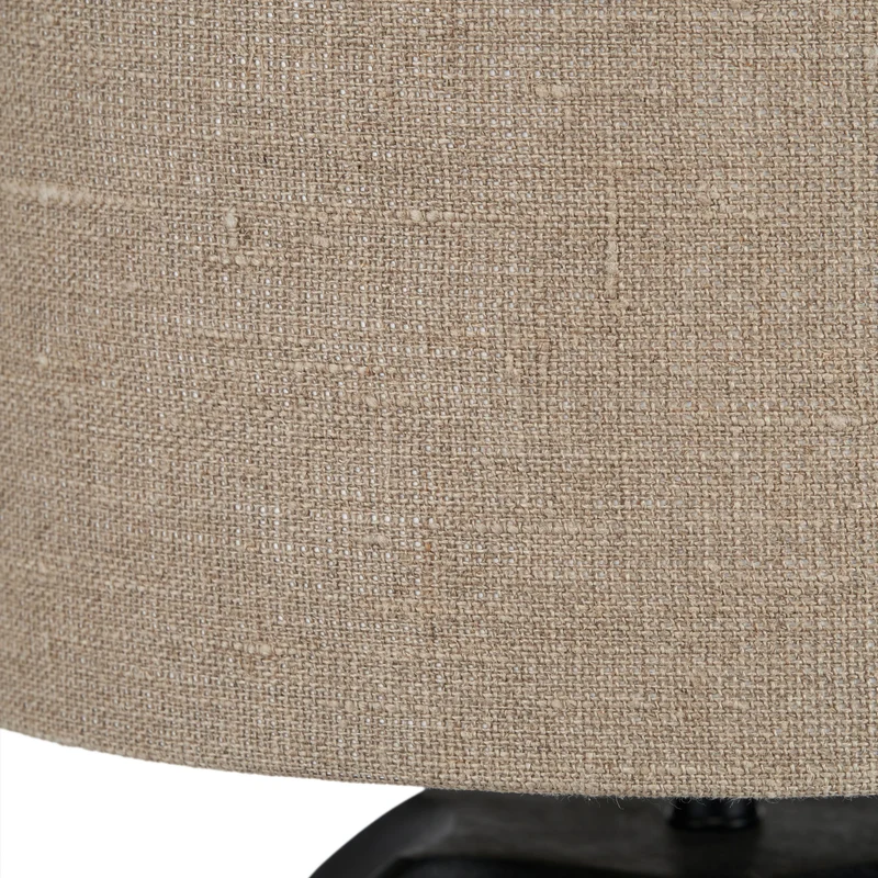 Khari Black Textured Wood Table Lamp