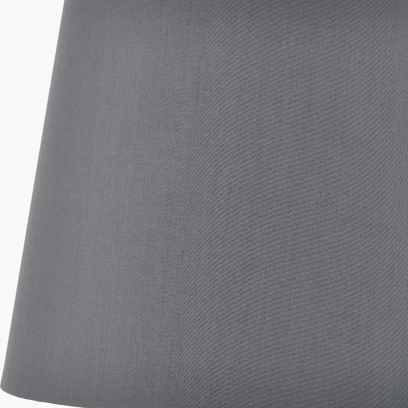 Butterflies Small Glass Table Lamp Base with Adelaide 30cm Steel Grey Tapered Cotton Mix Lampshade