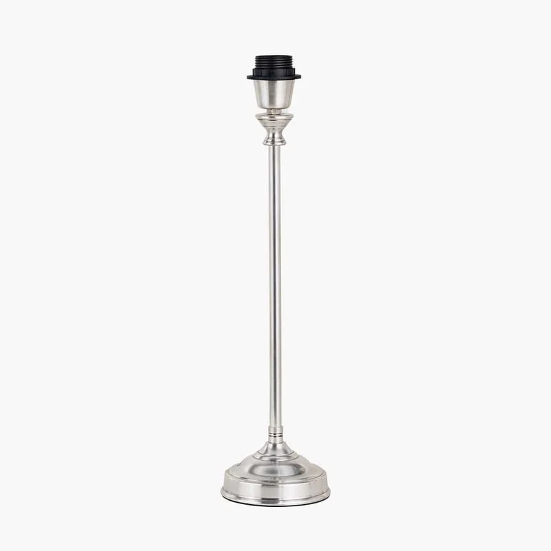 Auden Silver Metal Stick Table Lamp Base with Savoie 10" Pleated Shade Emerald