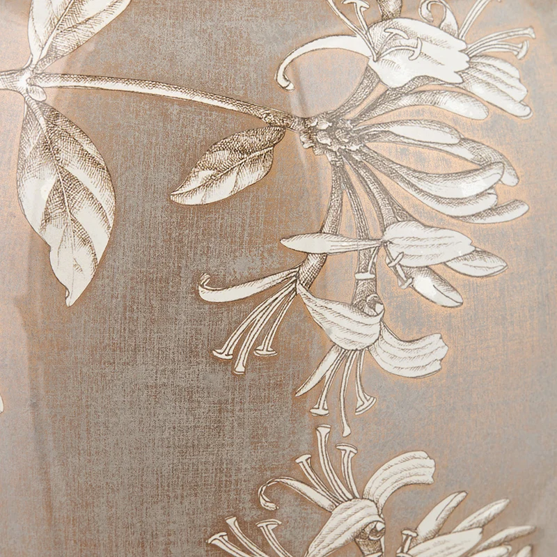 Honeysuckle Large Glass Table Lamp Base with Winston 40cm Taupe Handloom Tapered Lampshade