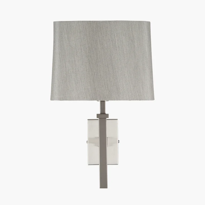 Hilton Satin Silver Metal Wall Light