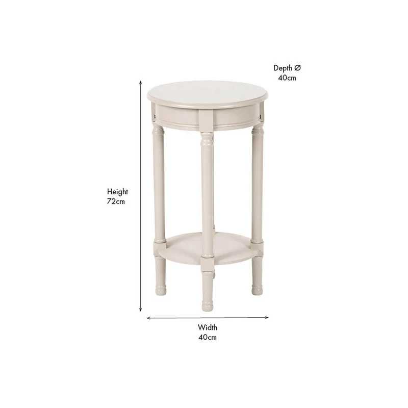 Heritage Putty Pine Wood Round Accent Table