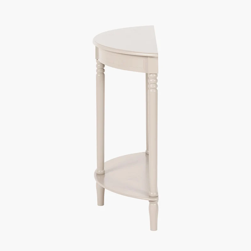 Heritage Putty Pine Wood Half Moon Console Table