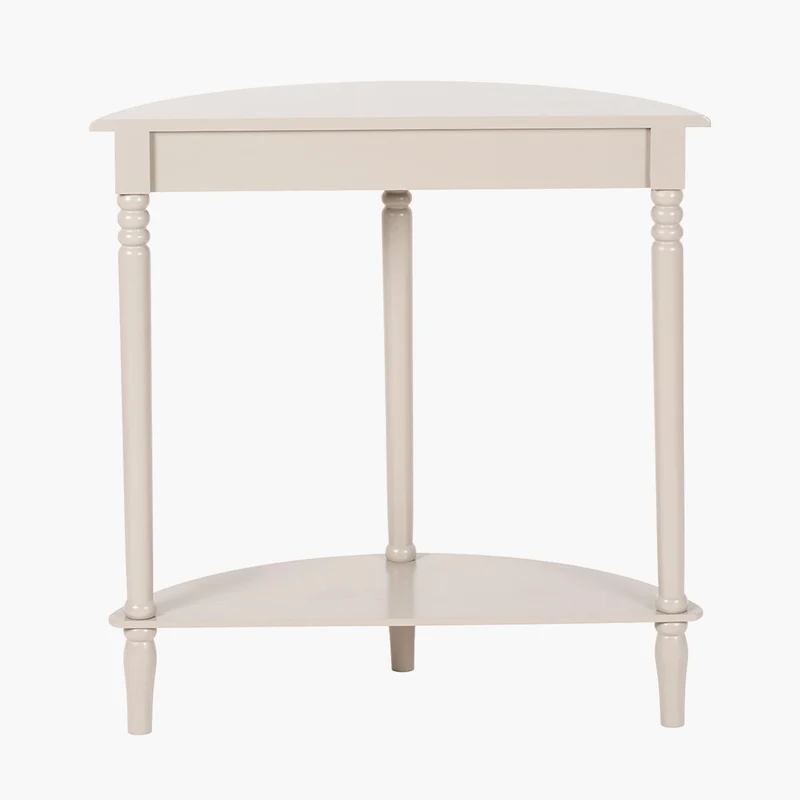 Heritage Putty Pine Wood Half Moon Console Table
