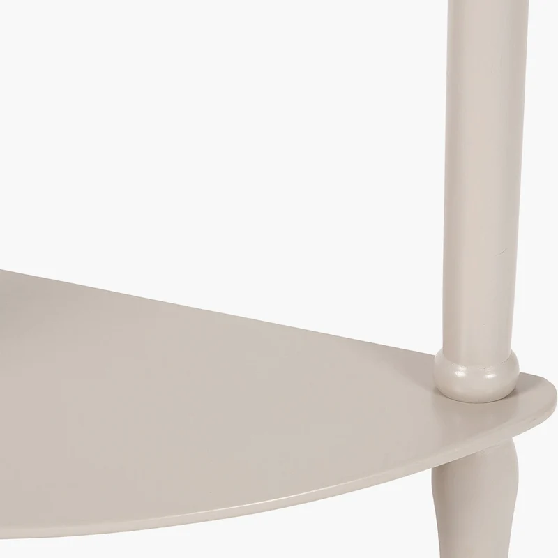 Heritage Putty Pine Wood Half Moon Console Table