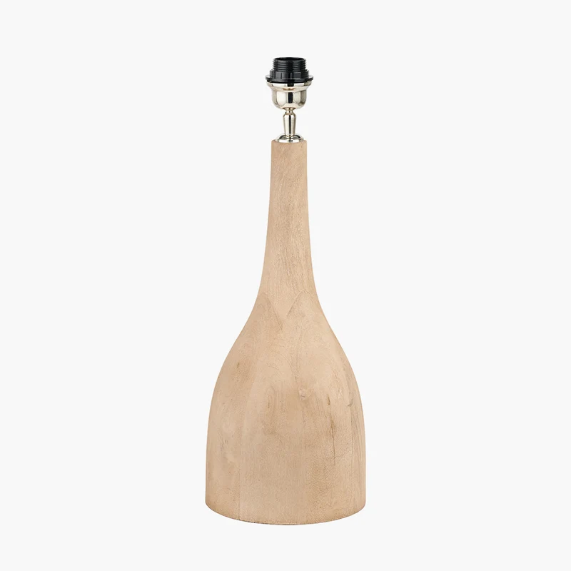 Corella Natural Mango Wood Curved Table Lamp Base with Floressa 40cm Red Floral Patterned Mushroom Pleat Tapered Lamp Shade
