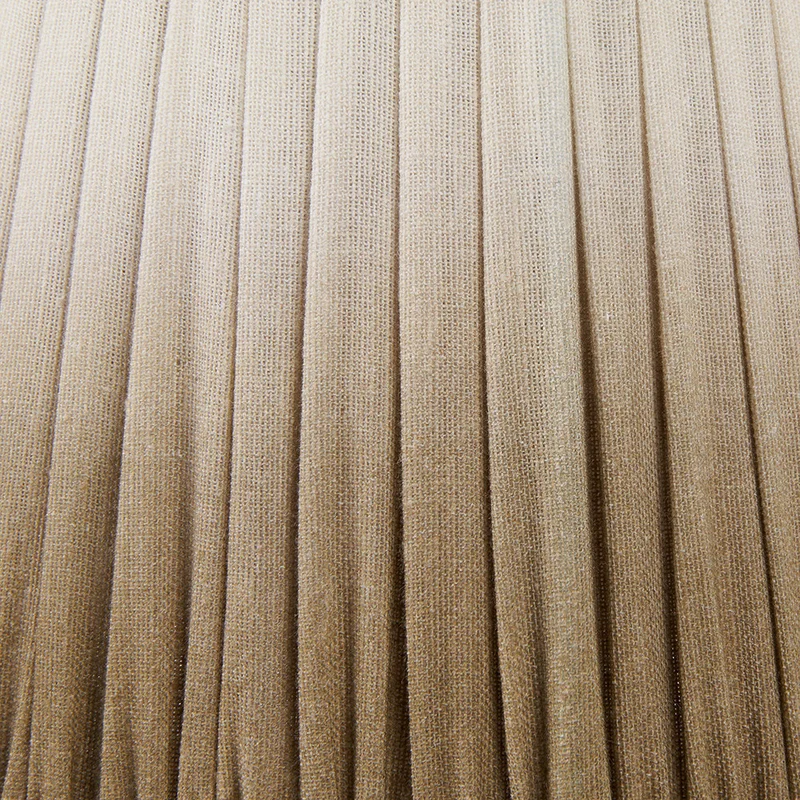 Corella Chocolate Brown Mango Wood Curved Table Lamp Base with Scallop 40cm Taupe Ombre Soft Pleated Tapered Lampshade