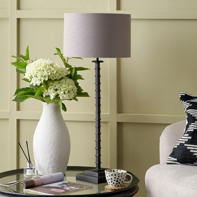 Everett Ribbed Metal Stick Table Lamp Base