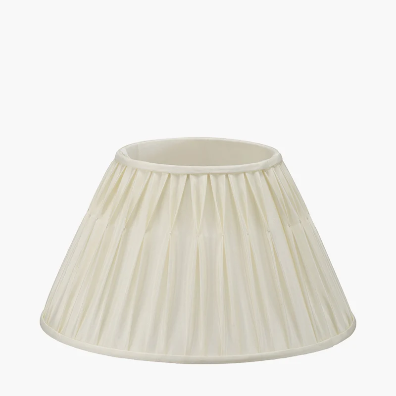 Garbo 45cm Cream Silk Mix Pinch Pleat Tapered Lampshade