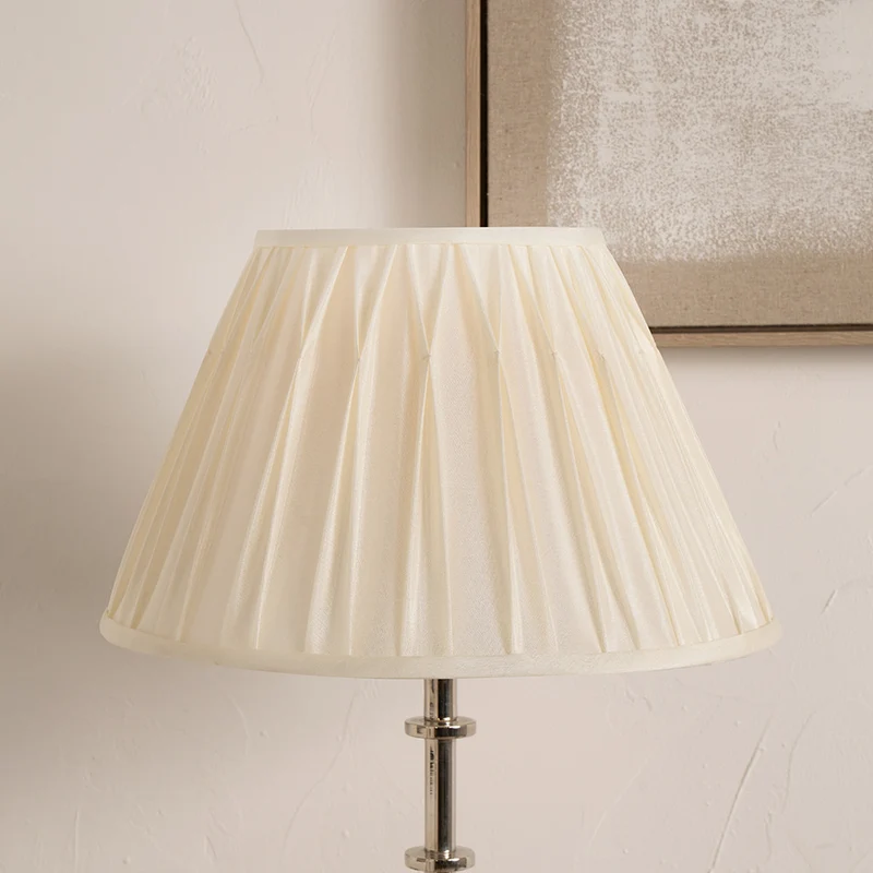 Garbo 45cm Cream Silk Mix Pinch Pleat Tapered Lampshade