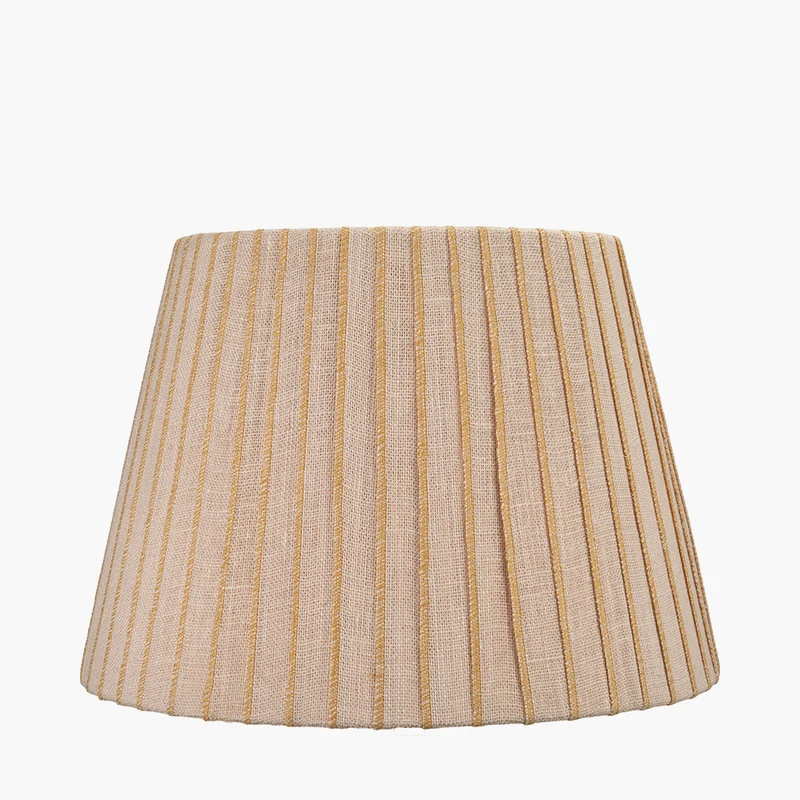 Isla 45cm Jute Striped Natural & Yellow Tapered Lampshade