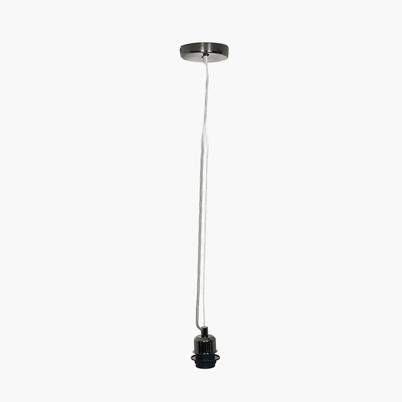 Black Chrome Contemporary Electrified E27 Ceiling Fitting